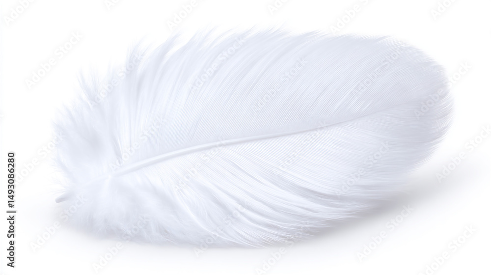 Obraz premium 明るい背景に浮かぶ純白の羽根の幻想的な描写 generative ai
