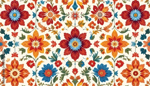 Wallpaper Mural Vibrant Floral Tapestry: A Symphony of Colors and Blooms Torontodigital.ca