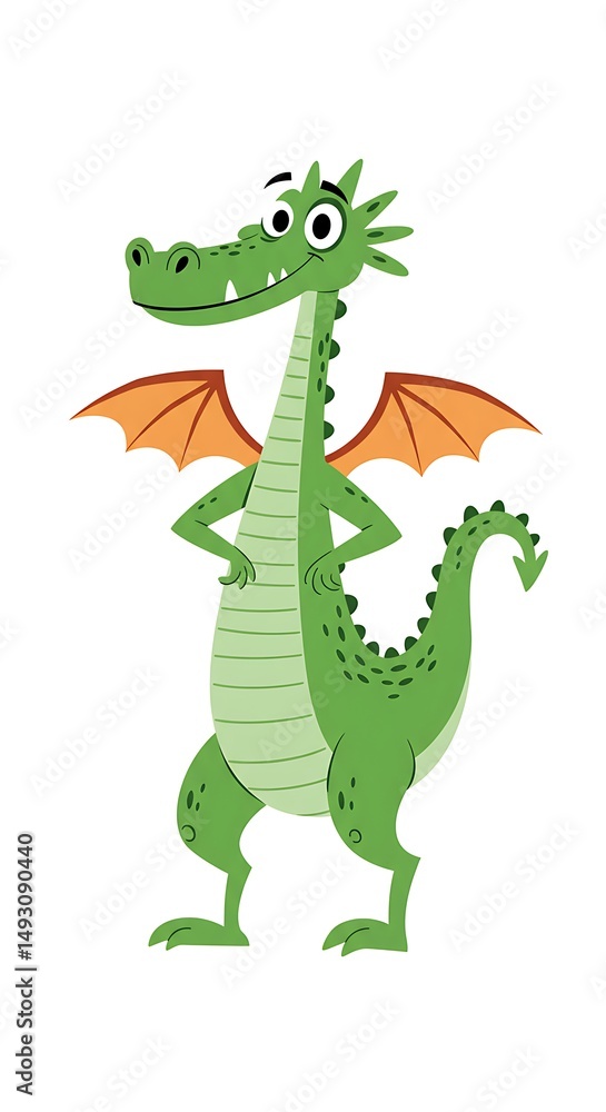 Fototapeta premium Smiling dragon with attitude standing tall