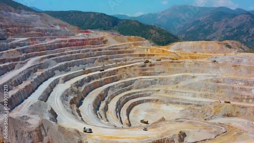 Coltan mineral. Coltan mines for mobile phone manufacturing.