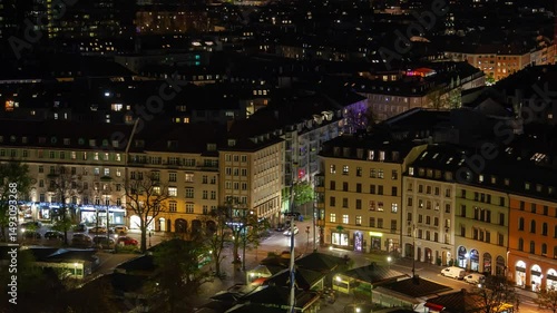 Wallpaper Mural Munich's Urban Elegance: Aerial Twilight Timelapse in Autumn Torontodigital.ca