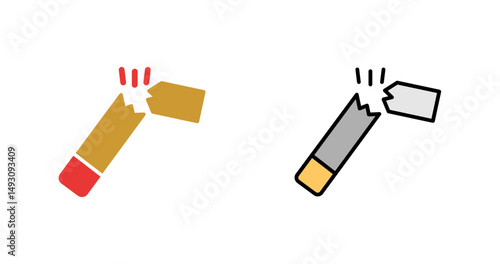 Broken Cigarette Icon Design