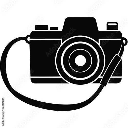 Vintage Camera Icon Classic Photography Equipment Silhouette