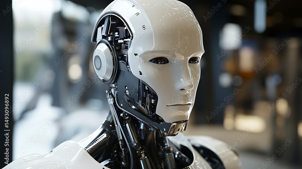 Fototapeta premium Futuristic robot head