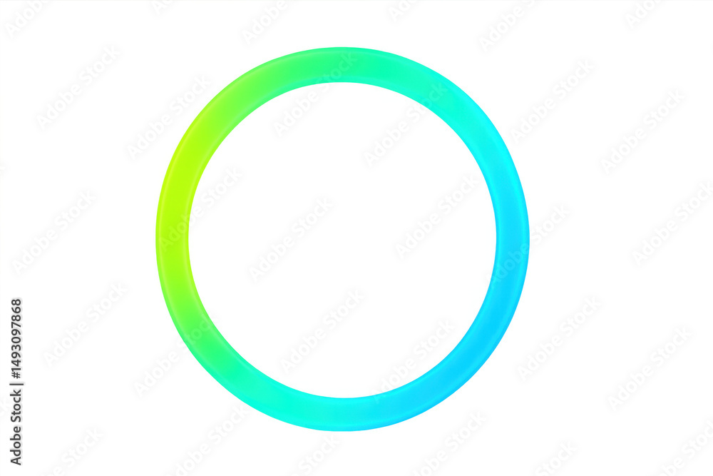Circular shape with gradient colors from green to blue, creating a vibrant and modern design element on a transparent background