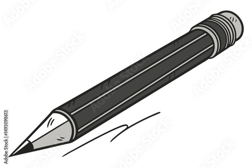 79 pencil, black pencil, wood pencil, utensil, office supply, school supply