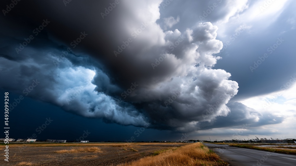 Dramatic storm clouds gathering over a field Dramatic storm clouds gathering over a field