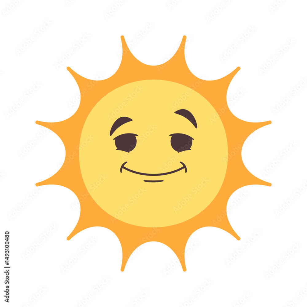 Bright sun doodle emoticon cartoon Bright sun doodle emoticon cartoon