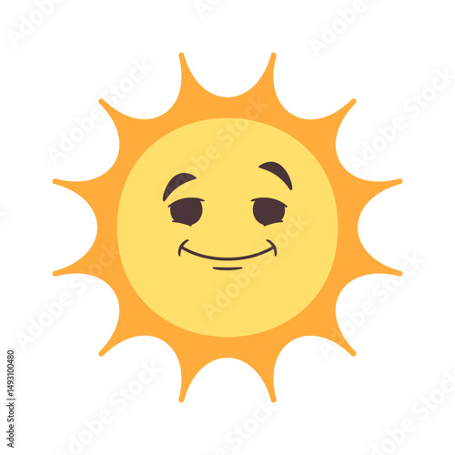 Bright sun doodle emoticon cartoon
