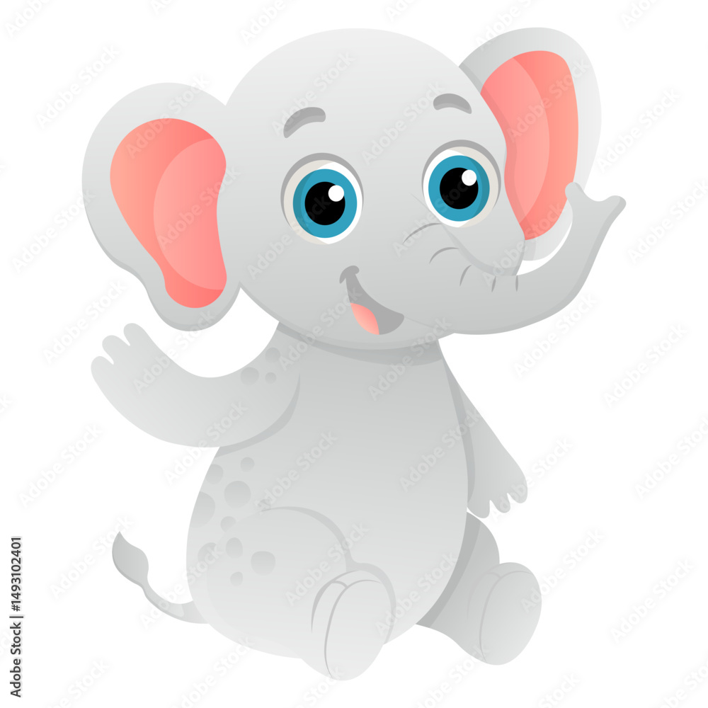 Vector cartoon image of elephant. Animal concept for children's illustrations, articles, books. Zoo, circus. Element for your design. Vector cartoon image of elephant. Animal concept for children's illustrations, articles, books. Zoo, circus. Element for your design.