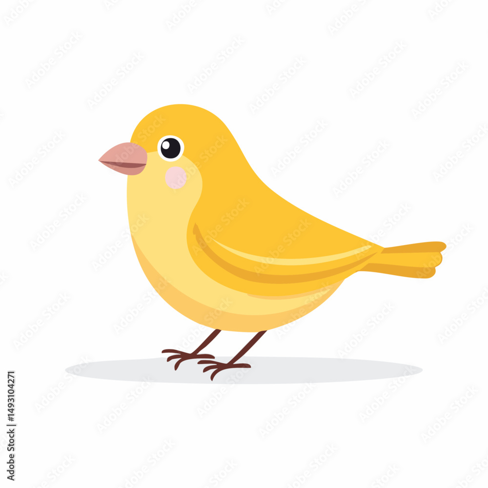 Cute Canary Simple Vector – Minimal Flat Style Cartoon Bird Illustration Cute Canary Simple Vector – Minimal Flat Style Cartoon Bird Illustration
