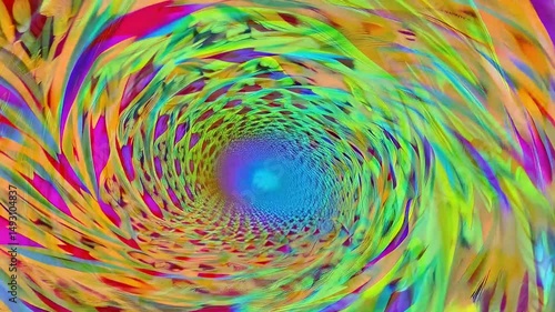 mesmerizing glowing neon-colored swirl in dynamic motion