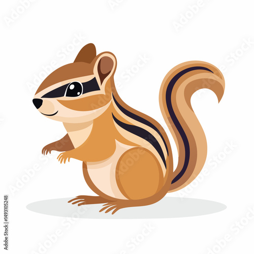 Cute Chipmunk Simple Vector – Minimal Cartoon Rodent Illustration for Kids and Nature Designs

