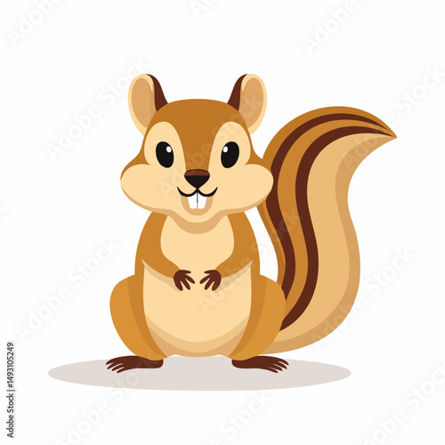 Cute Chipmunk Simple Vector – Minimal Cartoon Rodent Illustration for Kids and Nature Designs

