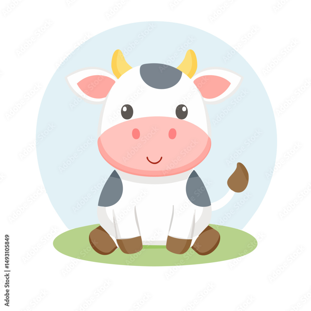 Cute Cow Simple Vector Illustration – Minimal Farm Animal Cartoon for Kids and Graphic Design Cute Cow Simple Vector Illustration – Minimal Farm Animal Cartoon for Kids and Graphic Design
