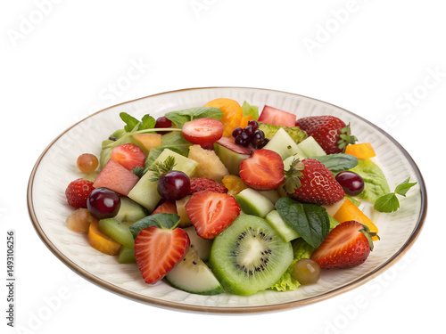 Fresh Fruit and Vegetable Platter Isolated on transparent background cutout, PNG file, Cutout file