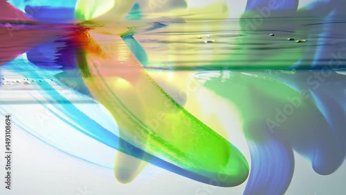 mesmerizing colorful swirl flowing gracefully inside the water
