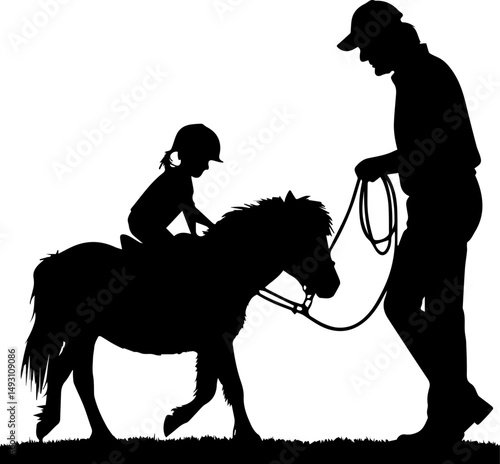 Child's First Pony Ride Silhouette