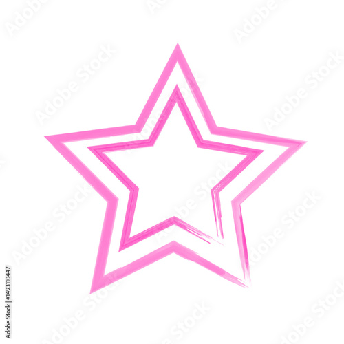 Vibrant irregular rough stars shapes. Trendy textured element. Simple forms isolated on white background.
