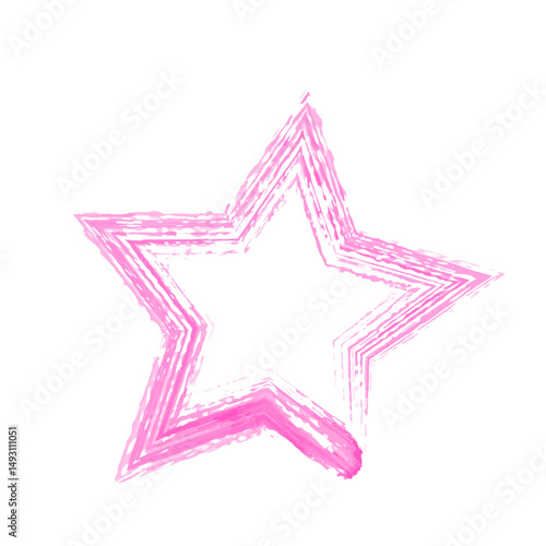 Vibrant irregular rough stars shapes. Trendy textured element. Simple forms isolated on white background.