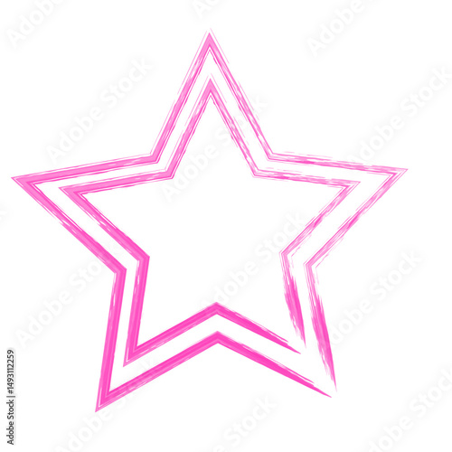 Vibrant irregular rough stars shapes. Trendy textured element. Simple forms isolated on white background.