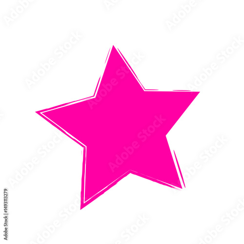 Vibrant irregular rough stars shapes. Trendy textured element. Simple forms isolated on white background.
