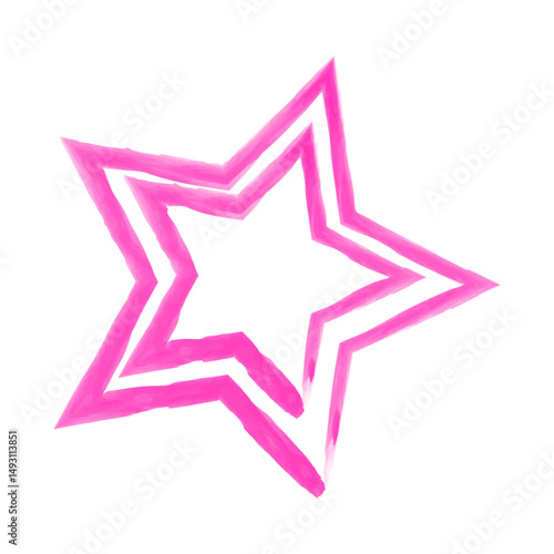 Vibrant irregular rough stars shapes. Trendy textured element. Simple forms isolated on white background.