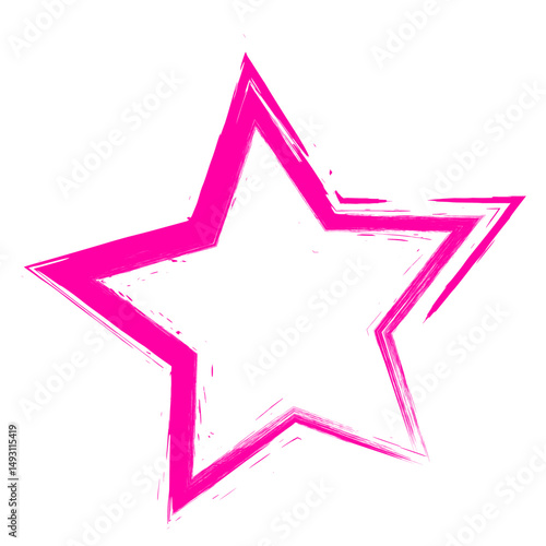 Vibrant irregular rough stars shapes. Trendy textured element. Simple forms isolated on white background.