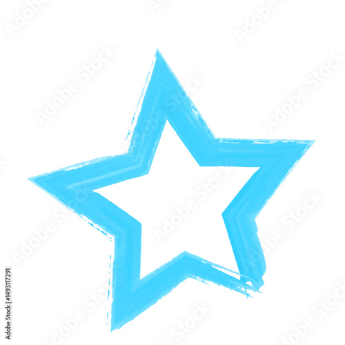 Vibrant irregular rough stars shapes. Trendy textured element. Simple forms isolated on white background.