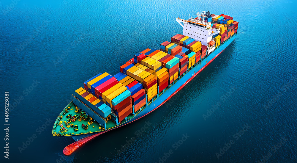Fototapeta premium Large Container Ship at Sea