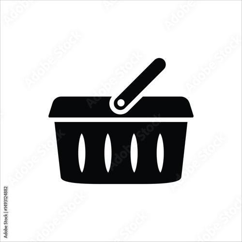 Shopping basket icon. Vector illustration of laundry icons for web design. Isolated on white background.