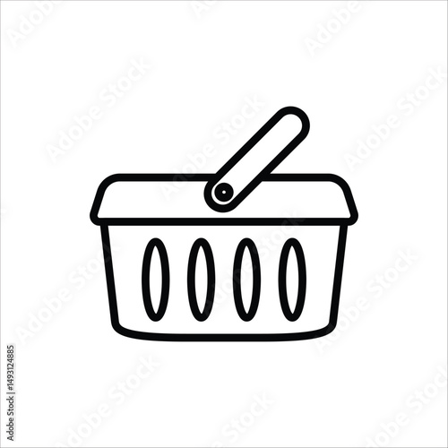 Shopping basket icon. Vector illustration of laundry icons for web design. Isolated on white background.