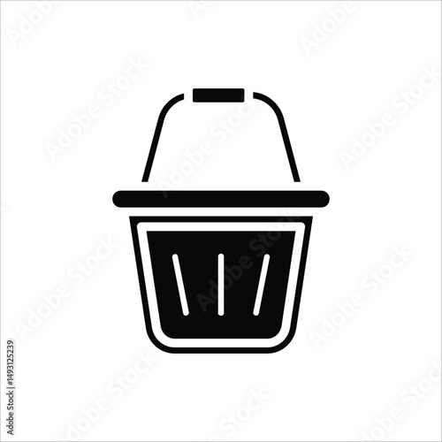 Shopping basket icon. Vector illustration of laundry icons for web design. Isolated on white background.