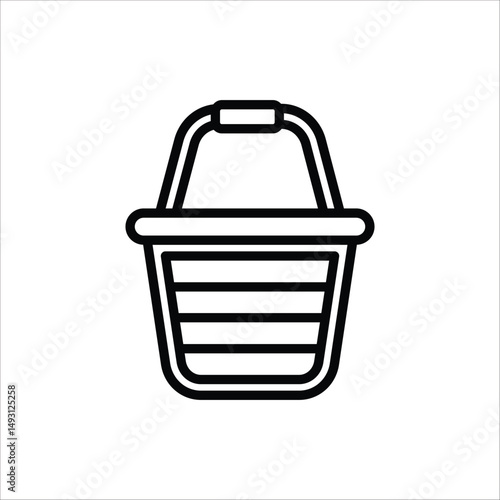Shopping basket icon. Vector illustration of laundry icons for web design. Isolated on white background.