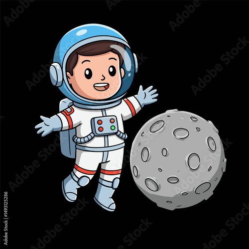 An astronaut discovering a glowing crystal in a cave on another planet.