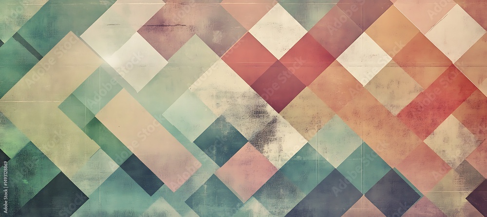 Fototapeta premium Retro-style geometric background in soft vintage colors