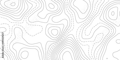 Abstract Topographic map background with wave line. White wave paper curved reliefs abstract background. Vector illustration. wave Line topography map contour background.