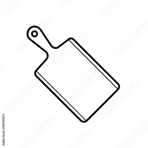 Cutting board with juice groove Black line drawing