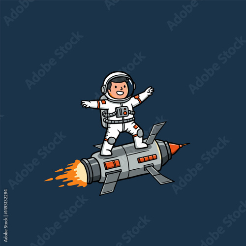 An astronaut drifting past the Moon in zero gravity.