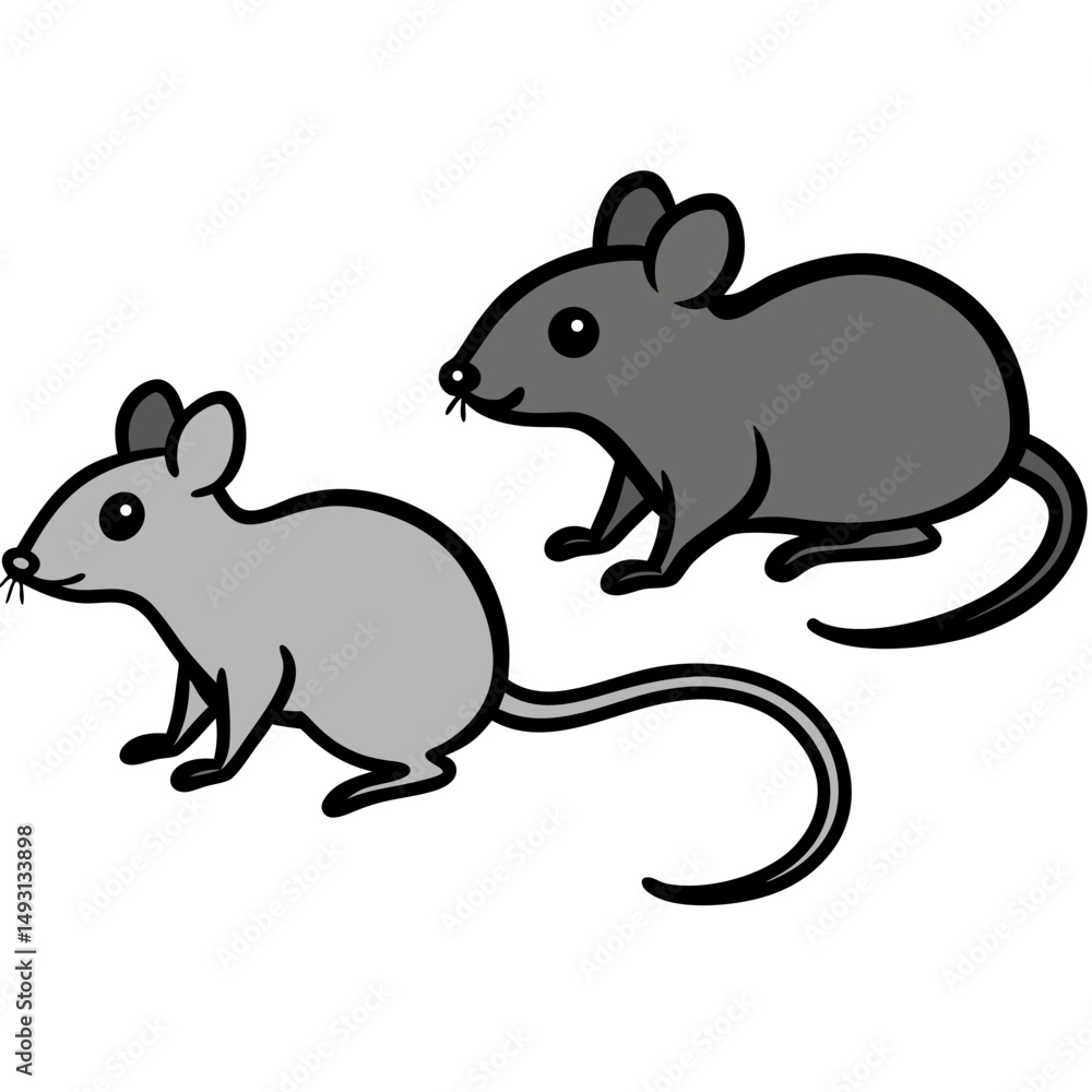 Two cute cartoon mice illustration Two cute cartoon mice illustration