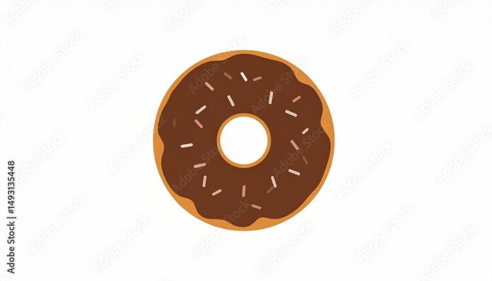 Obraz premium Half of Chocolate Donut Illustration
