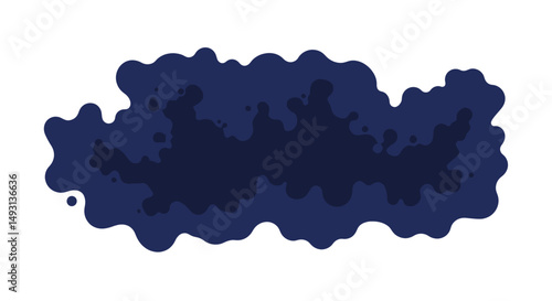 Dark Indigo Abstract Cloud Shape Graphic