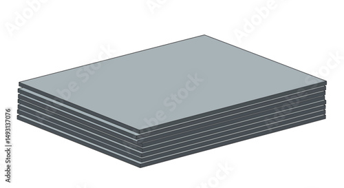 Stacked Gray Metal Plates