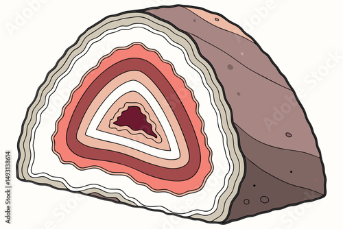  agate geode, natural crystal block, layered rock formation, mineral cross-section, abstract stone cube, vibrant colors, highly detailed, high resolution, studio lighting, 8k
