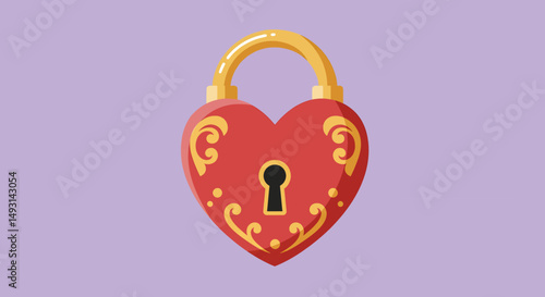 Pixel Art Heart Lock Illustration