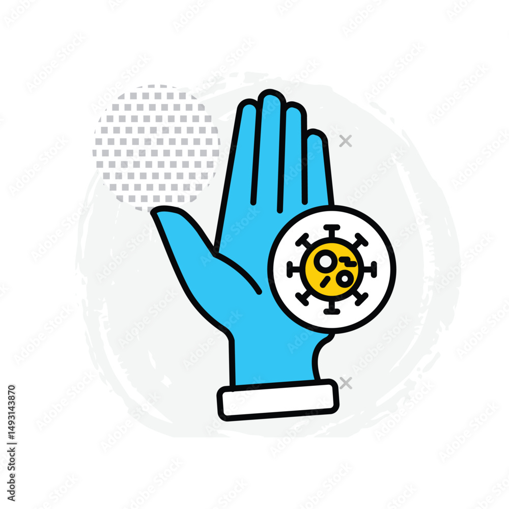 Obraz premium Unclean Dirty Hand Vector Icon For Warning