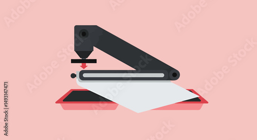 Pixel Art Cutting Machine Illustration