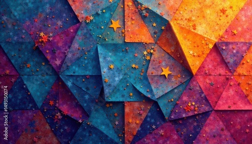 Geometric shapes, repeating motif, subtle texture, image, abstract