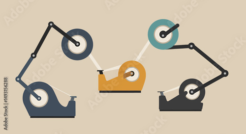 Abstract Colorful Tape Dispensers Illustration