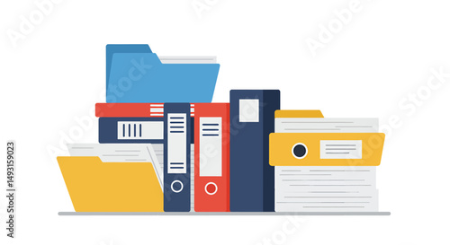 Stack Of Colorful Files And Folders